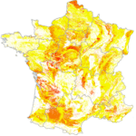 carte des terrains en France sur l'aléa retrait gonflement des argiles dans le cadre d'une étude de sol g1 pour vendre un terrain constructible